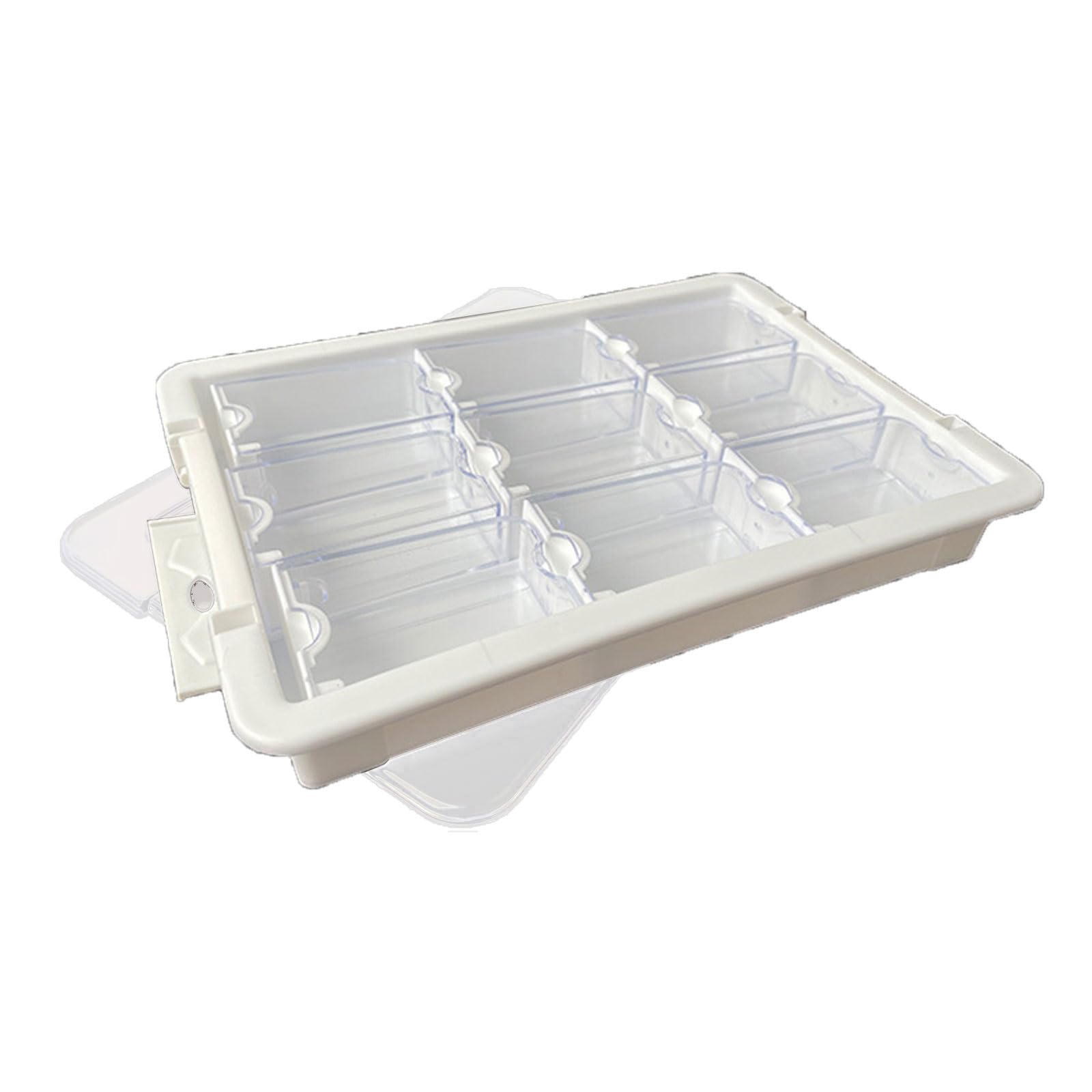 Boîte de rangement transparente avec couvercle sécurisé pour l'artisanat