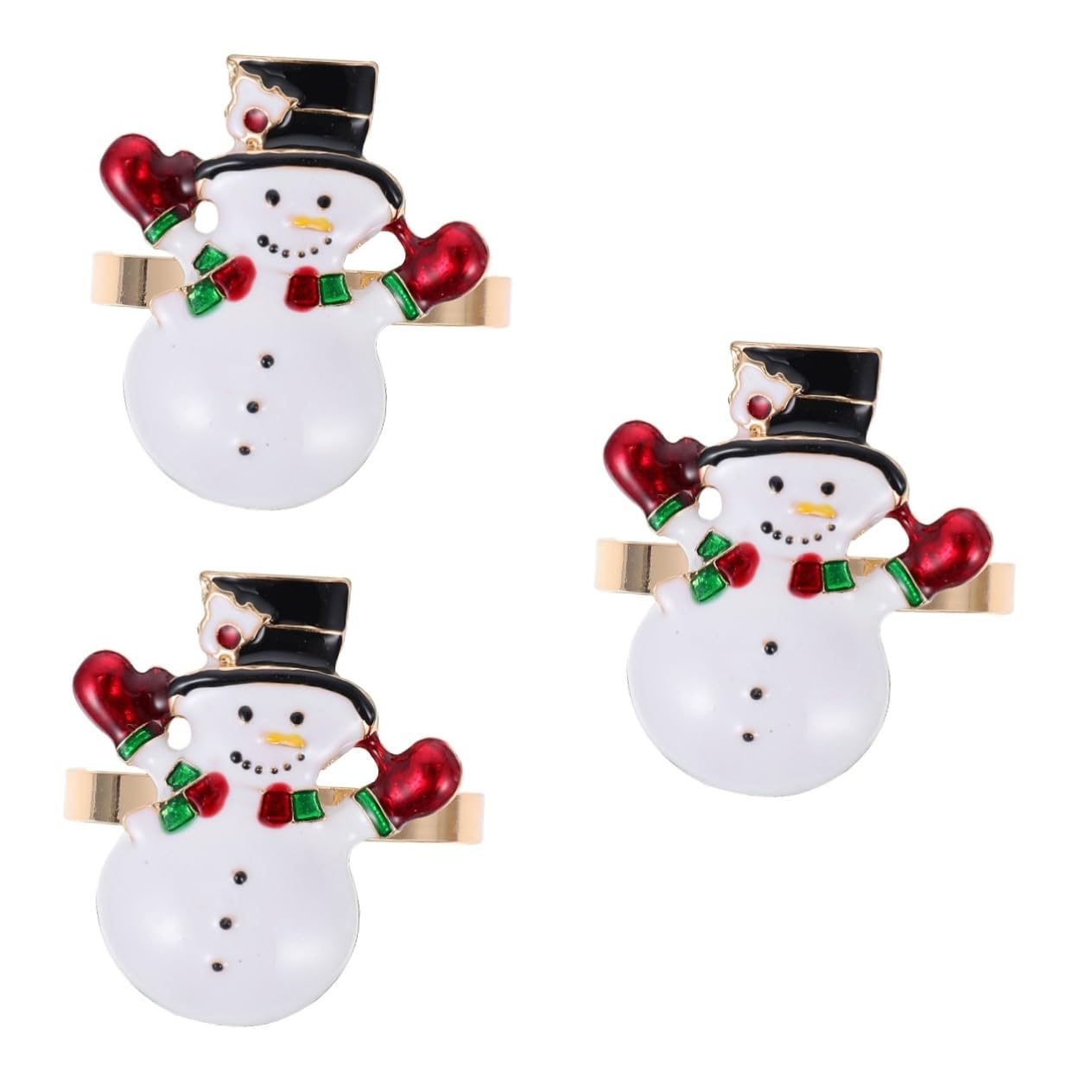 TOPBATHY 12 Pièces Boucle de Serviette Bonhomme de Neige Ronds de Serviette de Noël Anneau Porte-Serviette de Salle à Manger décor Couverts de Table Porte-Serviettes de noël l'automne Bague