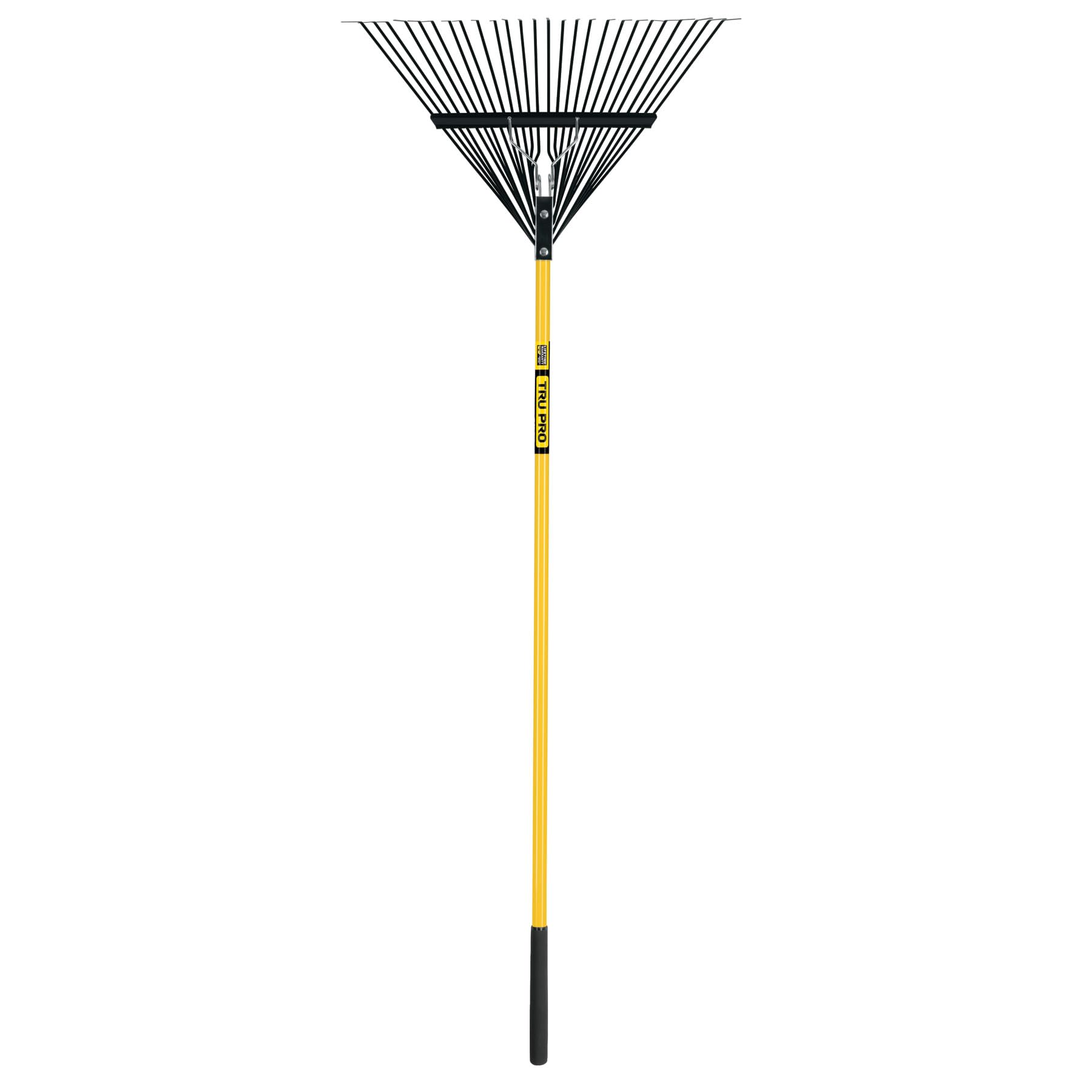 Truper Tru Pro 26-Tine Steel Lawn and Leaf Rake, 54-Inch Heavy-Duty Fiberglass Handle with 9-Inch Cushion Grip, Professional Landscaping and Yard Clean-Up Tool (Model 32401 / EMX-26F)