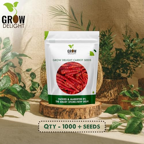 Image of Carrot (Gajar) (1000+ Seeds) Vegetable Seeds for Home Garden, Organic & Hybrid, Perfect for Home Gardening, Planting For Pots and Patio