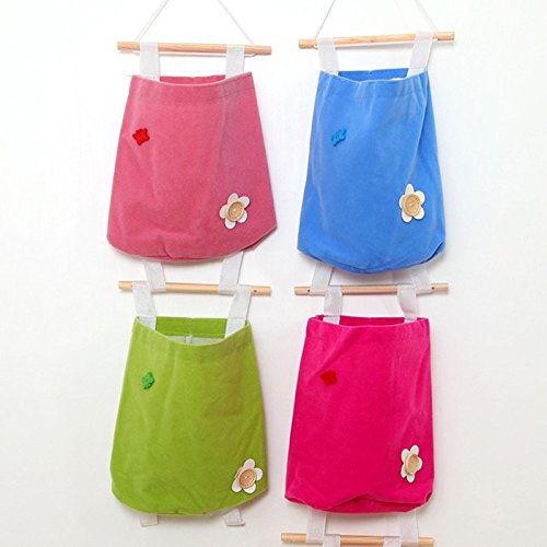 Wall Fabric Pouch Bag Wardrobe Bedside Nostalgia Cotton