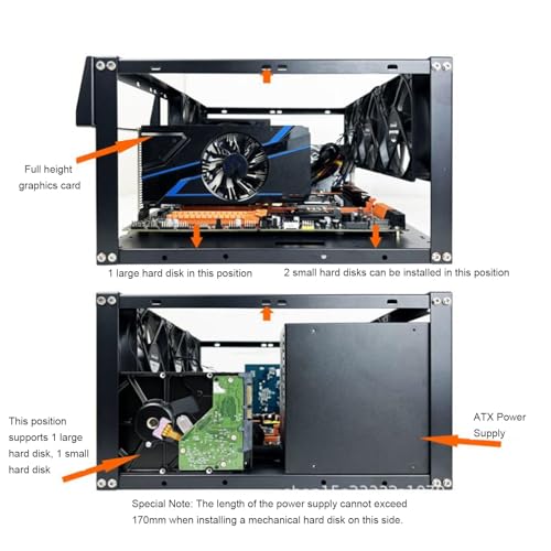ATX Open Chassis Case Rack para EATX, MATX, ITX, X79, X99 Dual Channel Motherboards, Chasis abierto para PC Gaming DIY con diseño apilable miniatura 4
