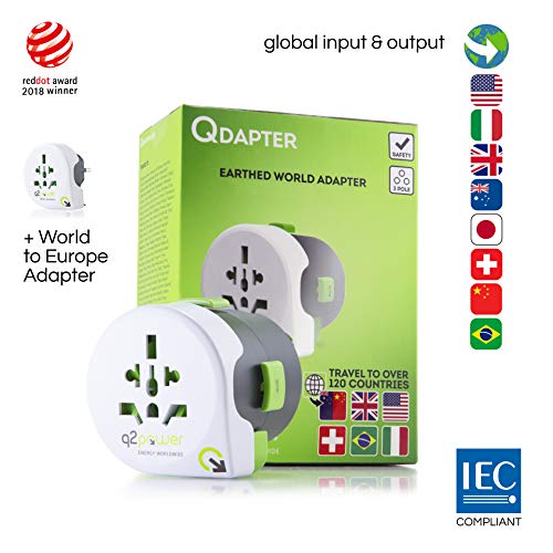 Q2 Power 2.100120 Reiseadapter Paquete Doble Set