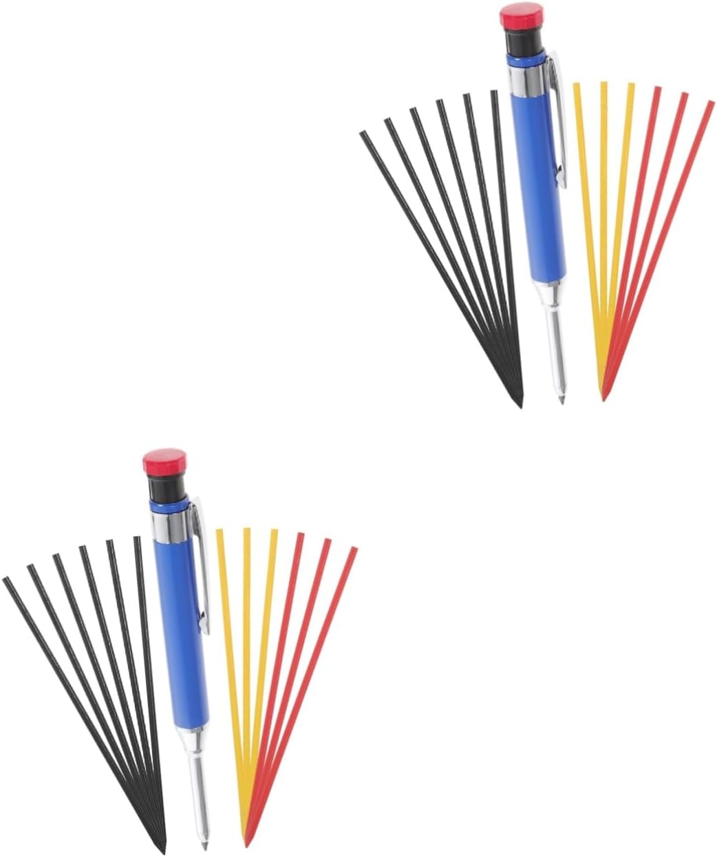 Uonlytech 2sets Carpenter Pencils Refills Kit Solid Construction Tools Woodworker Pencil