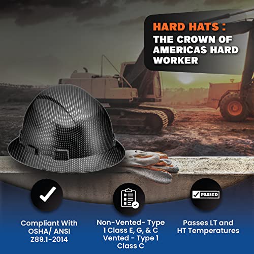 Full Brim Osha Construction Hard Hat, Classic Black Carbon Fiber Design Gloss Finish Hard Hats, Work Approved Safety Helmet, Cascos De Construccion Hardhat For Men, Hard Hat By Acerpal #TOP4