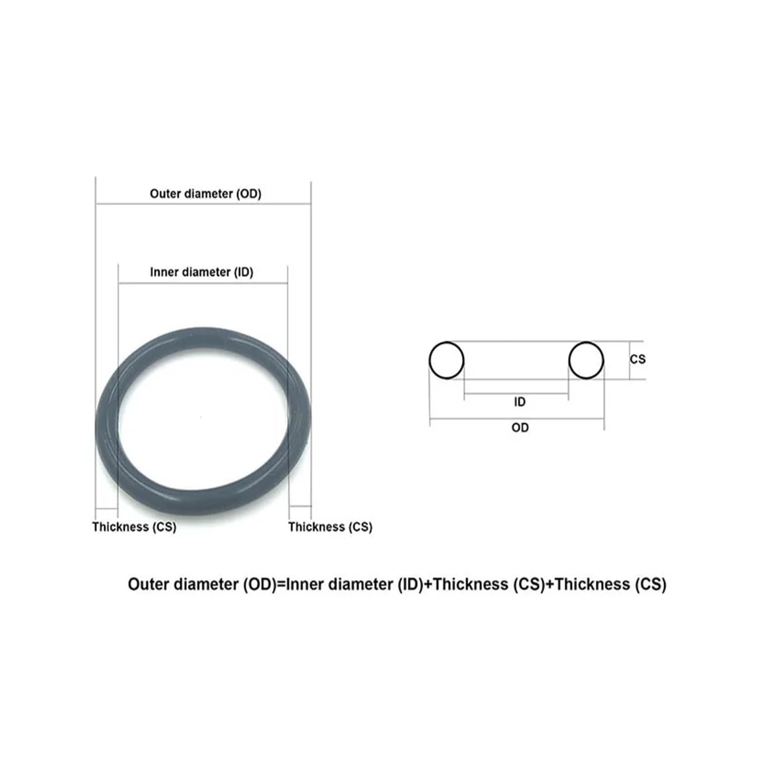 Uszczelka z gumy silikonowej Tichkness 1,8 mm, uszczelka olejowa, woda, podkładka, opakowanie 100 sztuk, średnica wewnętrzna 6-26,5 (Blanc, ID 16MM-1,8 MM)