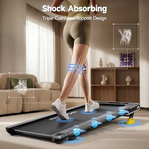 Image of YPOO Walking Pad with 14% Incline Under Desk Treadmill for Home & Office