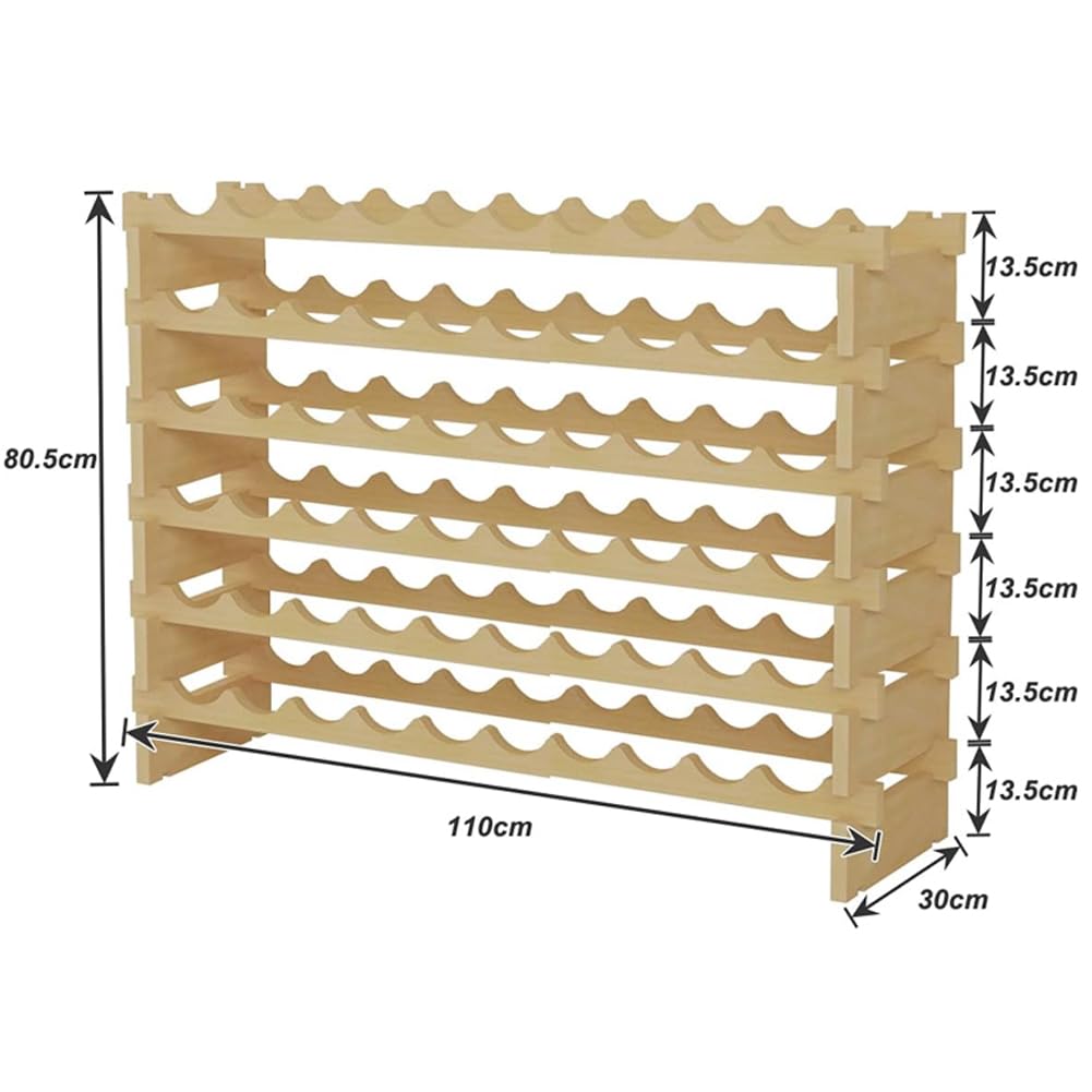 BAKAJI Cantinetta Portavino in Legno con 60 Scomparti Porta Bottiglie di Vino, Champagne, Portabottiglie da Terra, Cantina Angolo Bar per Salotto, Cucina, Bistrot, Ristorante 110 x 30 x 80.5 cm