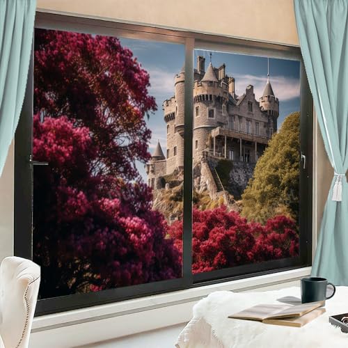 Película para ventana con diseño colorido y flores 17.7x23.6 in pack x2 miniatura 4