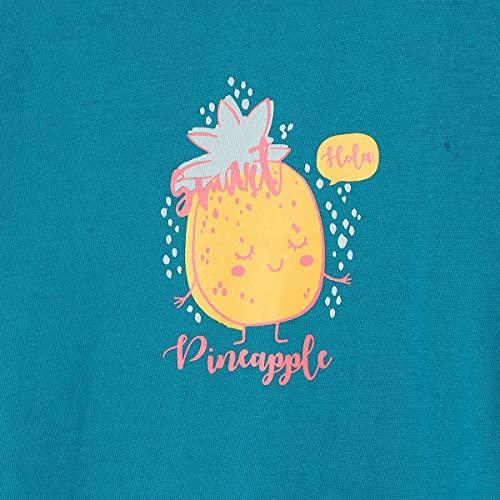 Image of miniklub Girls Round Neck Short Sleeve Knitted Cotton Top (Green Color)