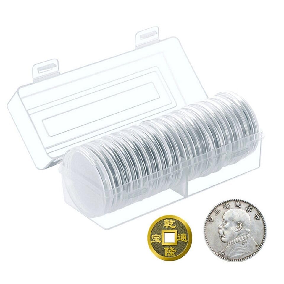 Caja para monedas 20 piezas 46mm plástico miniatura 3