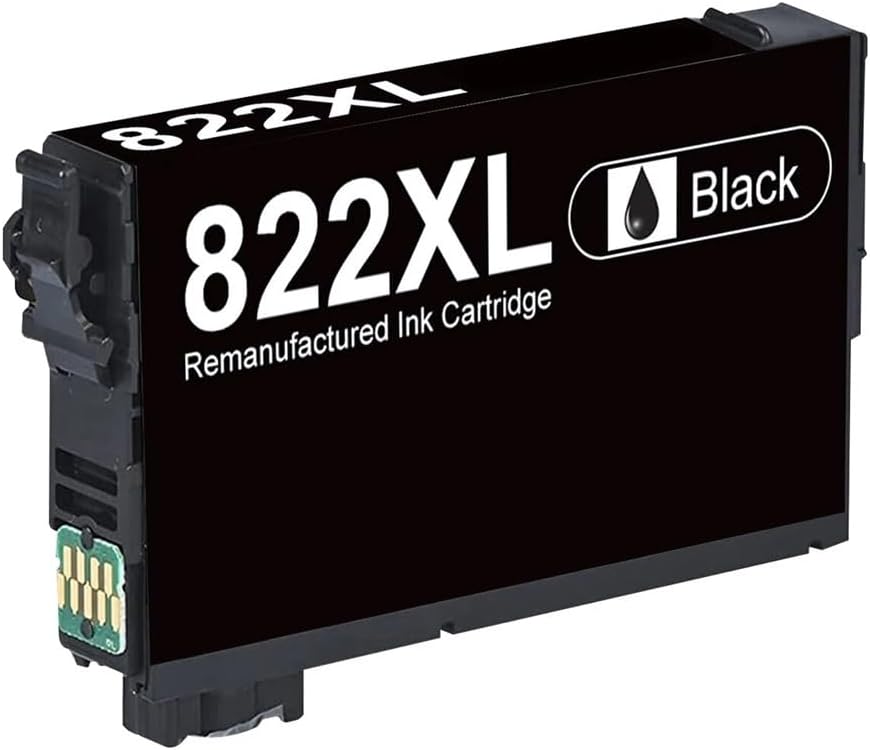 Compatible 822XL Ink Cartridges Compatible with T822X 822i Pro and WF-3820 WF-4820 WF-4830 WF-4833 WF-4834 Printers(822 Black Ink 2PCS)
