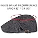 Senker Fashion 2 Pack Newsboy Cap for Men Adjustable Herringbone Tweed Wool Hats Blend Flat Cap Ivy Cabbie Driving Hat Dark Gray Black
