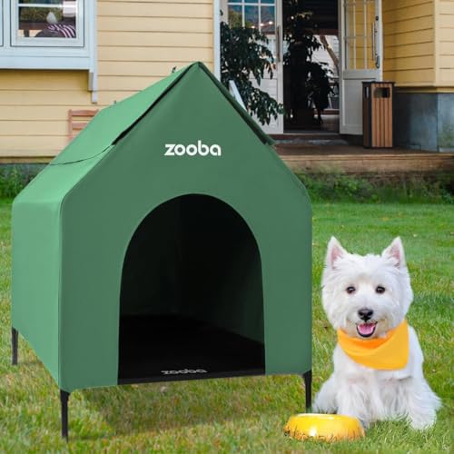 Casa para perros para exteriores e interiores refugio elevado Zooba de 29 pulgadas 2