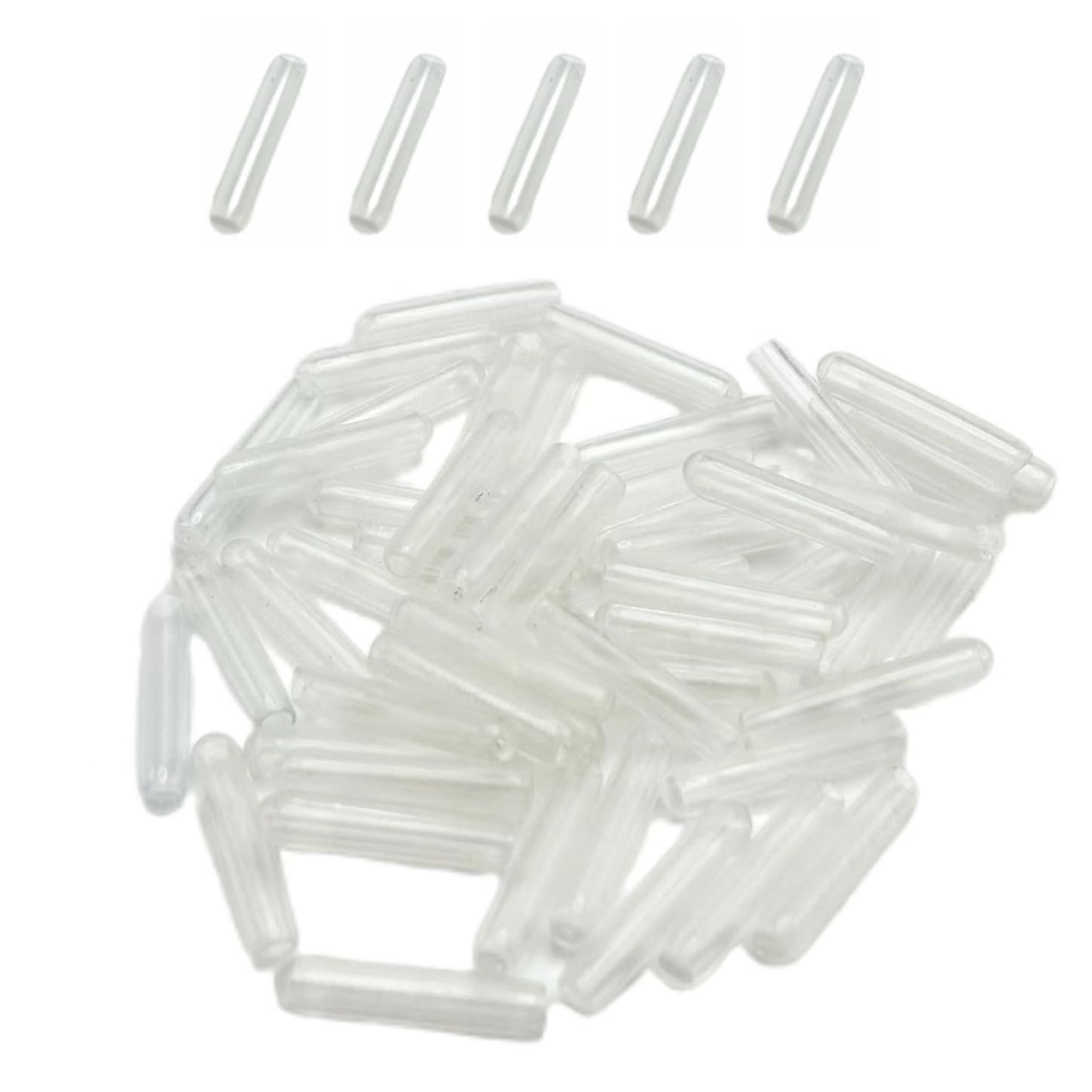 Photo 1 of 50Pcs Rubber End Caps ID 1.5mm (1/16 inch) Clear Flexible Protective Caps Soft Elastic Dustproof Cover for Rod Tube Screw Bolt