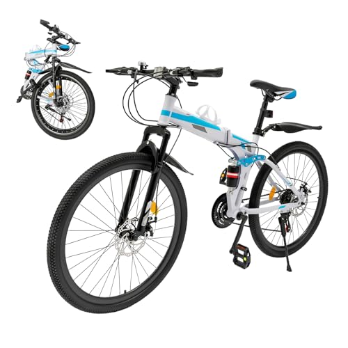 JAYGOVAN 26 Inch Folding Mountain Bike, 21 Speed...