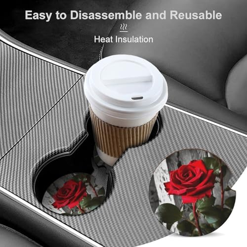 2 Pack Posavasos para Carro Rosas Rojas miniatura 4