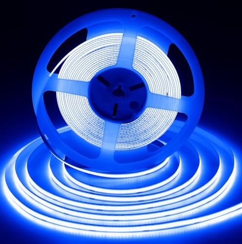 iNextStation 10M COB LED Strip Licht Blauw, DC24V CRI 93+ Breedte 8mm Flexibel Helder COB Ledstrip voor Slaapkamer, PC TV Achtergrondverlichting, Keuken, Huisdecoratie (Voeding niet Inbegrepen)