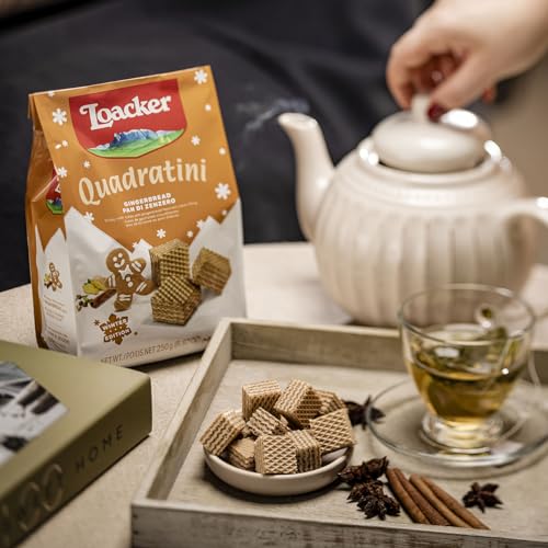 Image of Loacker Quadratini Gingerbread Wafers, 30% Less Sugar, Non-GMO, 6-Pack