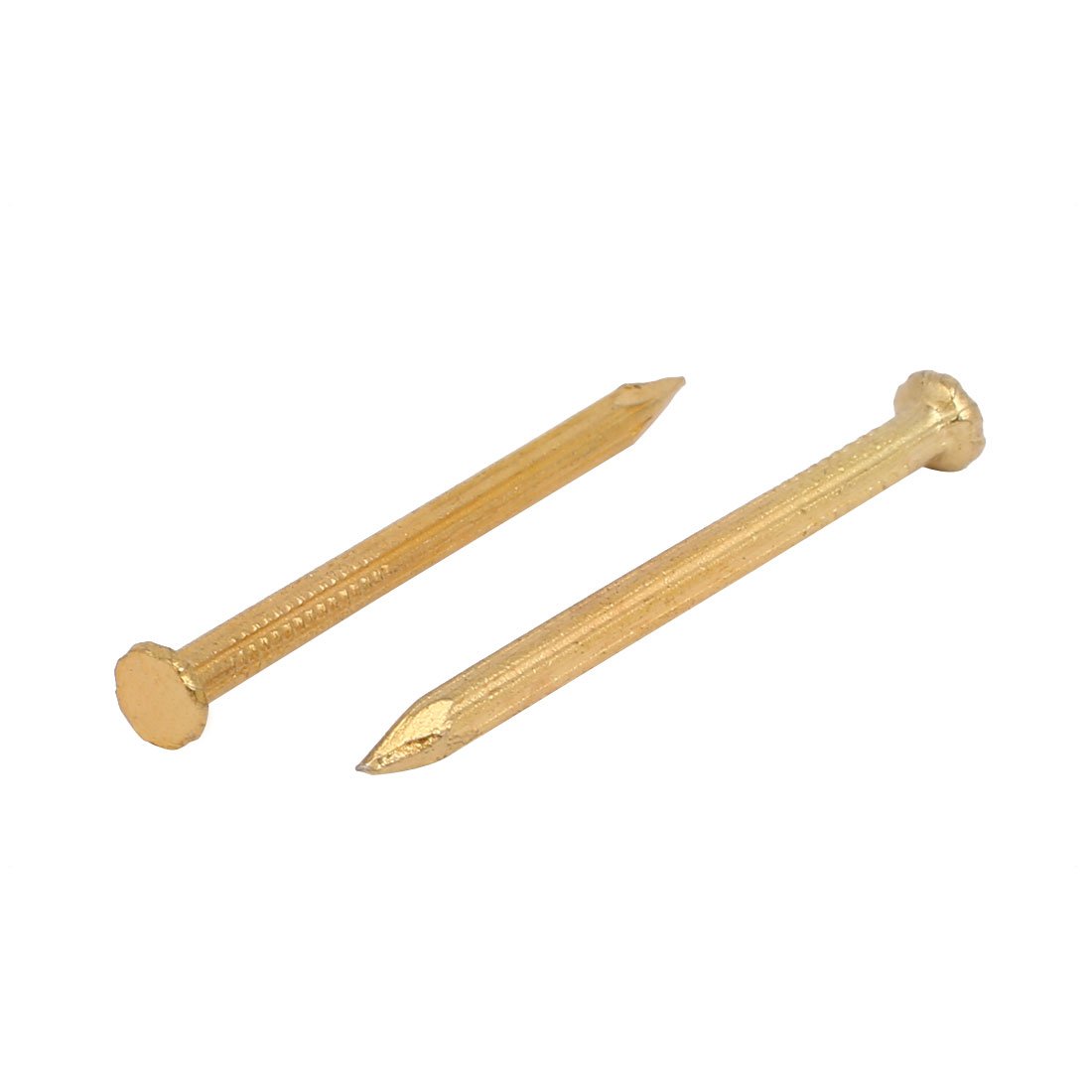 Aexit 3mmx40mm Carbon Fastener Steel Point Tip Fiber Cement Wire Nail Gold Tone 50pcs Model:29as566qo228