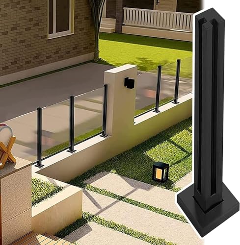 Poteau de garde-corps carré en verre pour sécuriser une terrasse design