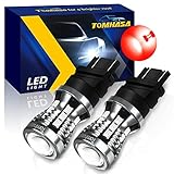Tomhasa 3157 LED Bulbs Red for Brake Lights, 24 SMD Chipsets 300% Brighter 3056 3156 3057 4157 LED Replacement Bulbs for Tail Lights, Stop Lights, Brake Lights, Brilliant Red, Pack of 2