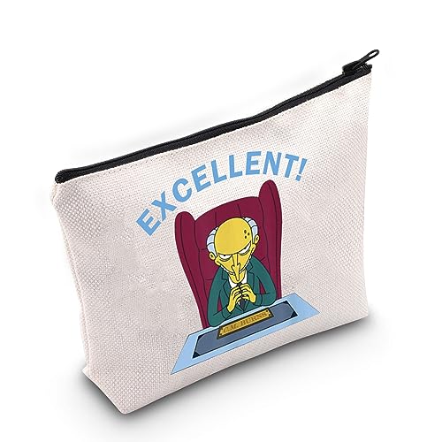 Funny 90’s Cartoons Show Inspired Mr. Burns Excellent Canvas Makeup Bag for Fans (Excellent! Bag EU)