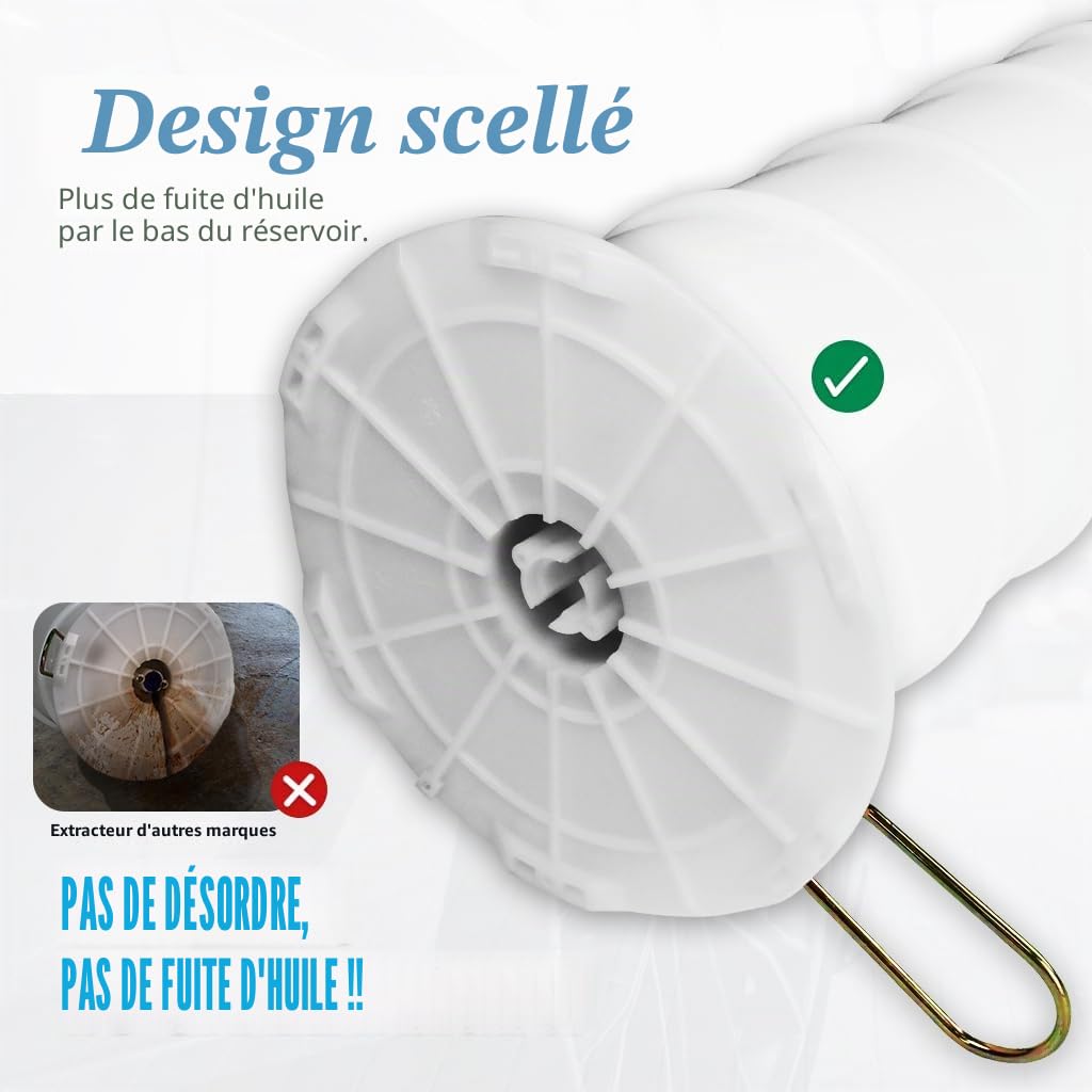 FIRSTINFO Extracteur d’Huile Pneumatique et Manuel 9L, 3e Génération Brevetée, Fabriqué à Taïwan, Pompe de Vidange par Aspiration avec Manomètre, 5 Tuyaux Dont Sonde Ultra-Fine 130 cm, A1108EUY5