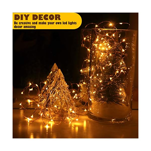 Oakhaomie 6 pack led fairy lights battery operated starry string lights waterproof silver wire cr2032 batteries included - image 5