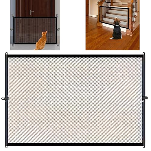 Syiyunran Vallas para Perros Puerta, 1 Pieza, Negro, Tamaño 180 X 72 cm, Sin Perforar Valla Seguridad Infantil, Niños Barrera Mascotas Recinto Adecuado para Escaleras, Puertas, Pasillos de Barreira