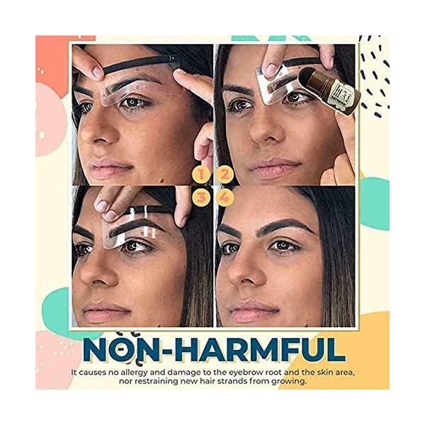 One-Step-Eyebrow-Stamp-Shaping-Kit-Eyebrow-Powder-Stamp-Waterproof-Brow-Stamp-Shaping-Kit-Eyebrow-Definerwith-24-Reusable-Eyebrow-Stencils-Hairline-Shadow-Powder-Stick-for-Women-BLACK-BROWN One Step Eyebrow Stamp Shaping Kit, Eyebrow Powder Stamp Waterproof, Brow Stamp Shaping Kit Eyebrow Definer,with 24 Reusable Eyebrow Stencils, Hairline Shadow Powder Stick for Women (BLACK-BROWN)