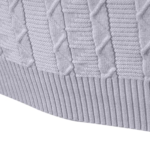 Quarter Zip Sweater Men Stand Collar Pullover Cable Knit Long Sleeve Sweater Slim Fit Pullover Sweater Fall Winter Tops3