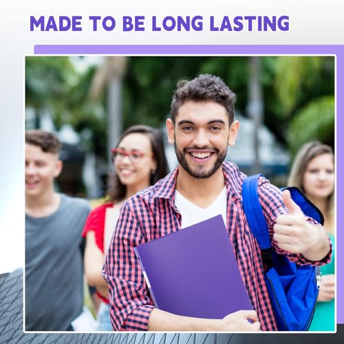 Image of Skyygemm 8 Pack 1 Inch 3 Ring Plastic Binders, Flexible PP Binders for Classroom & School Supplies, Letter Size 8.5 x 11, Holds 240 Sheets with Interior Pocket (Purple)