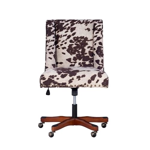 Riverbay Furniture Transitional Fabric Armless Cow Print Office Chair In Brown #TOP7
