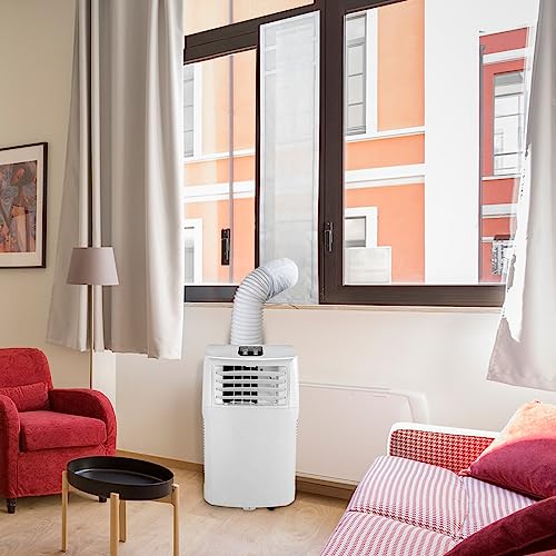 HOOMEE Türabdichtung für Mobile Klimaanlagen mit Angenähter Abluftschlauch Verlängerung für Erhöhte Kühlleistung, Zum Anbringen an vertikalen Schiebetüren, Auf 4 Längen Zuschneidbar, 232x35cm