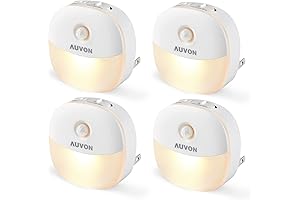 AUVON Motion LED Night Light Plug-in, Dusk to Dawn Sensor, Warm White Adjustable Brightness