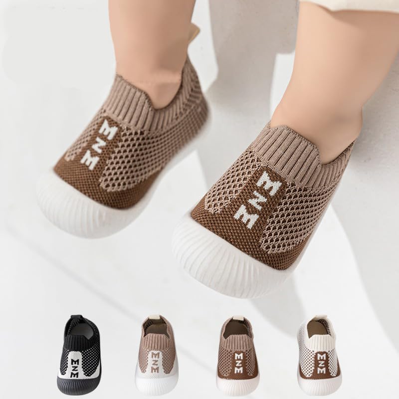 Image of TS WITH TECHSUN Lightweight Baby Boy Girl Soft Soles Shoes, Knitted Breathable Slip-On Mesh Summer Casual Sneakers Floor Socks, Toddler Walking Shoes Infant First Running Kids Shoes
