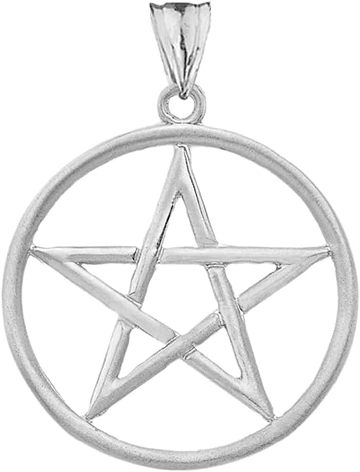 Fine 14k Gold Pentagram Star Pendant in Satin Finish