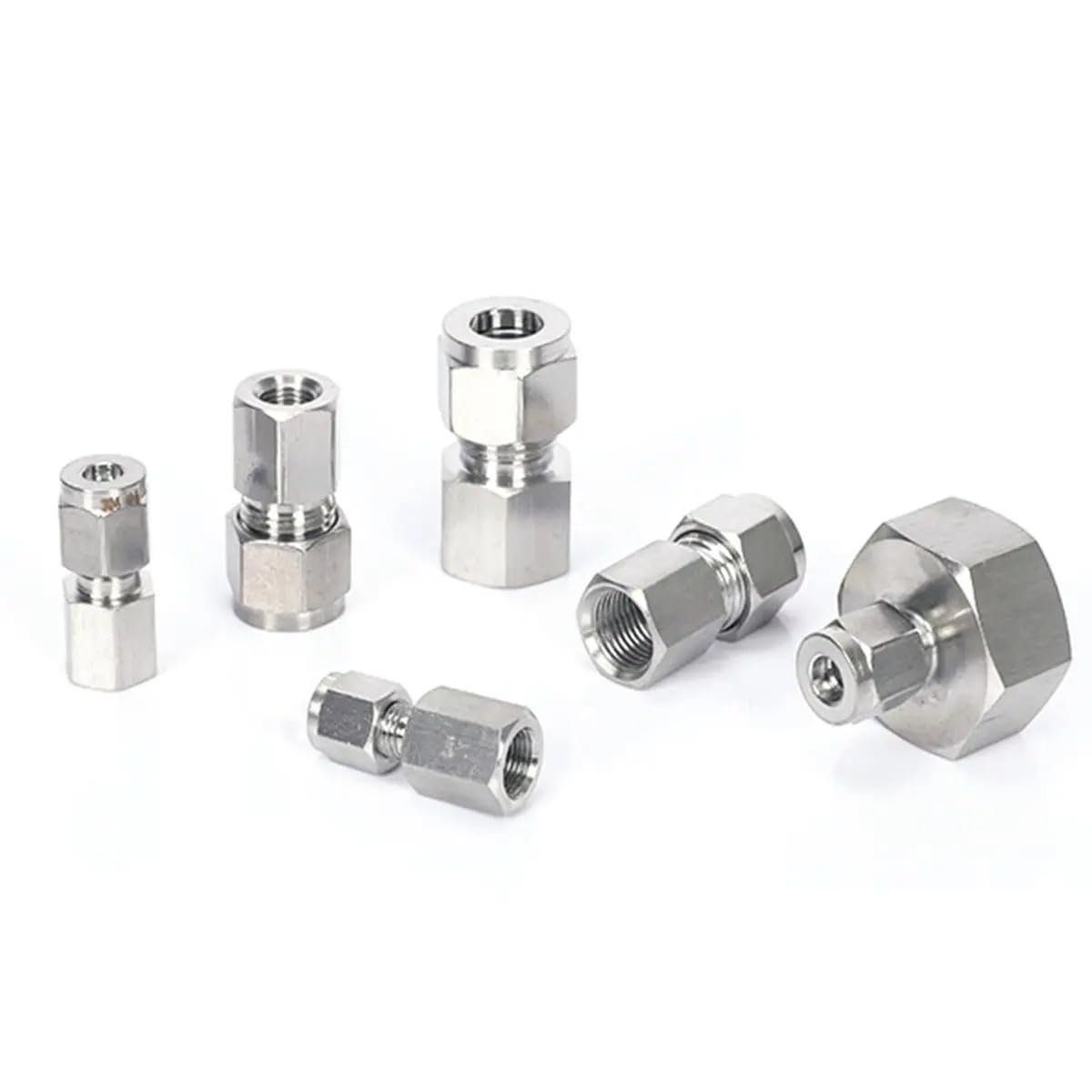 Adattatore per tubo da giardino adatto a tubo da 3-12 mm a 1/8 "1/4" 3/8" 1/2" BSPP M10/M14/M16/M20 Femmina 304 Acciaio Inox Ghiera Pneumatica Raccordo Manometro