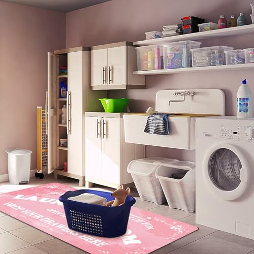 Zoke Laundry Room Rug Runner Stylish Non-Slip Laundry Room Mat 20"x59", Versatile, Waterproof Runner for Laundry, Kitchen, and Bathroom, Mudroom Decor and Farmhouse Charm