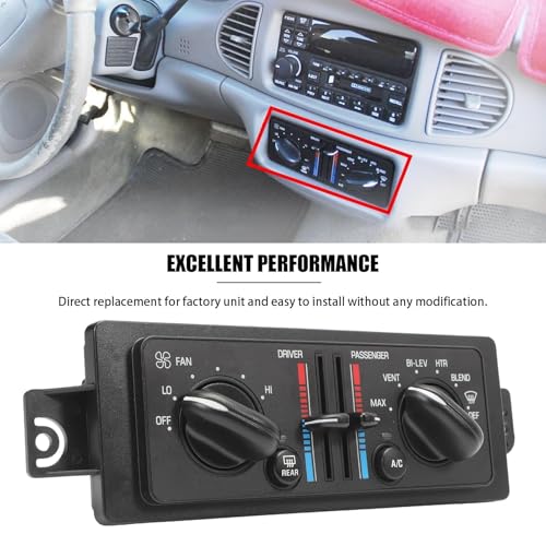 Image of 599-199 Heater AC Climate Control Module for Century 2000-2005, Regal 2000-2004, 10308120 10447470 HVAC Air Conditioning Heater Panel