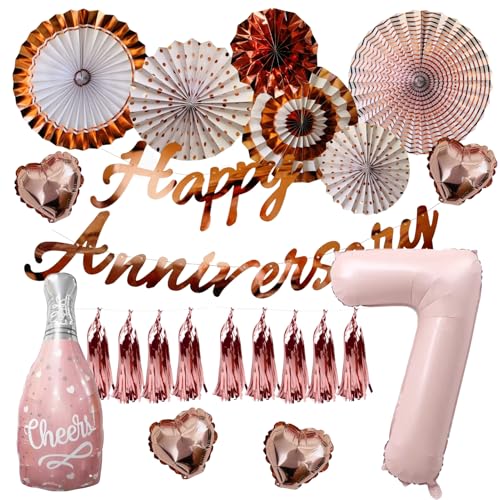 CHASE Partylife �A�j�o�[�T���[ ����t�� �Z�b�g ���N�j�� �o���[�� ���� ���D Happy Anniversary �L�O�� �����L�O�� �n���L�O ���j�� �f�R���[�V���� �V�����p�� �r�[�� �n�[�g (���[�Y�S�[���h, ����7)