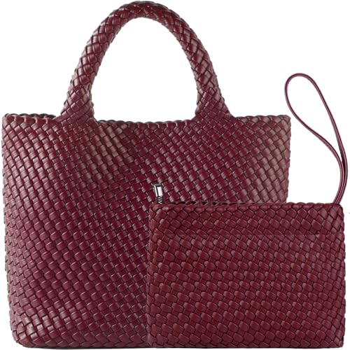 Image of JINMANXUE Fashion Woven Bag Shopper Bag Travel Handbags and Purses Women Tote Bag Large Capacity Shoulder Bags