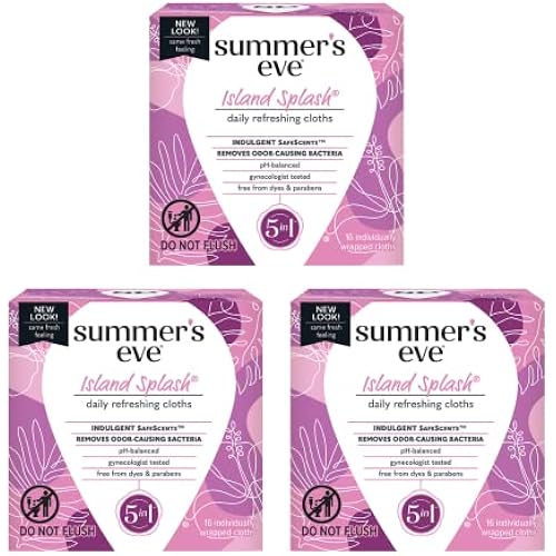 Summer's Eve Cleansing Cloths Island Splash, 16 Count (Pack Of 3)
