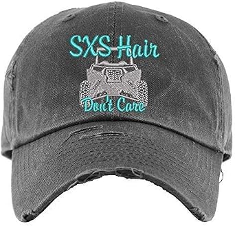 Sxs Hair Dont Care Hat with utv | Distressed Baseball Cap or Ponytail Hat | Side By Side Accessories & Apparel | atv