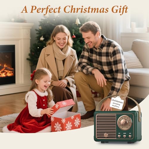 Image of PRUNUS Bluetooth Speaker, Mini Wireless Bluetooth Speaker,Cute Support USB /TF Card /AUX for Kitchen Desk Bedroom Office Party Outdoor(Green)