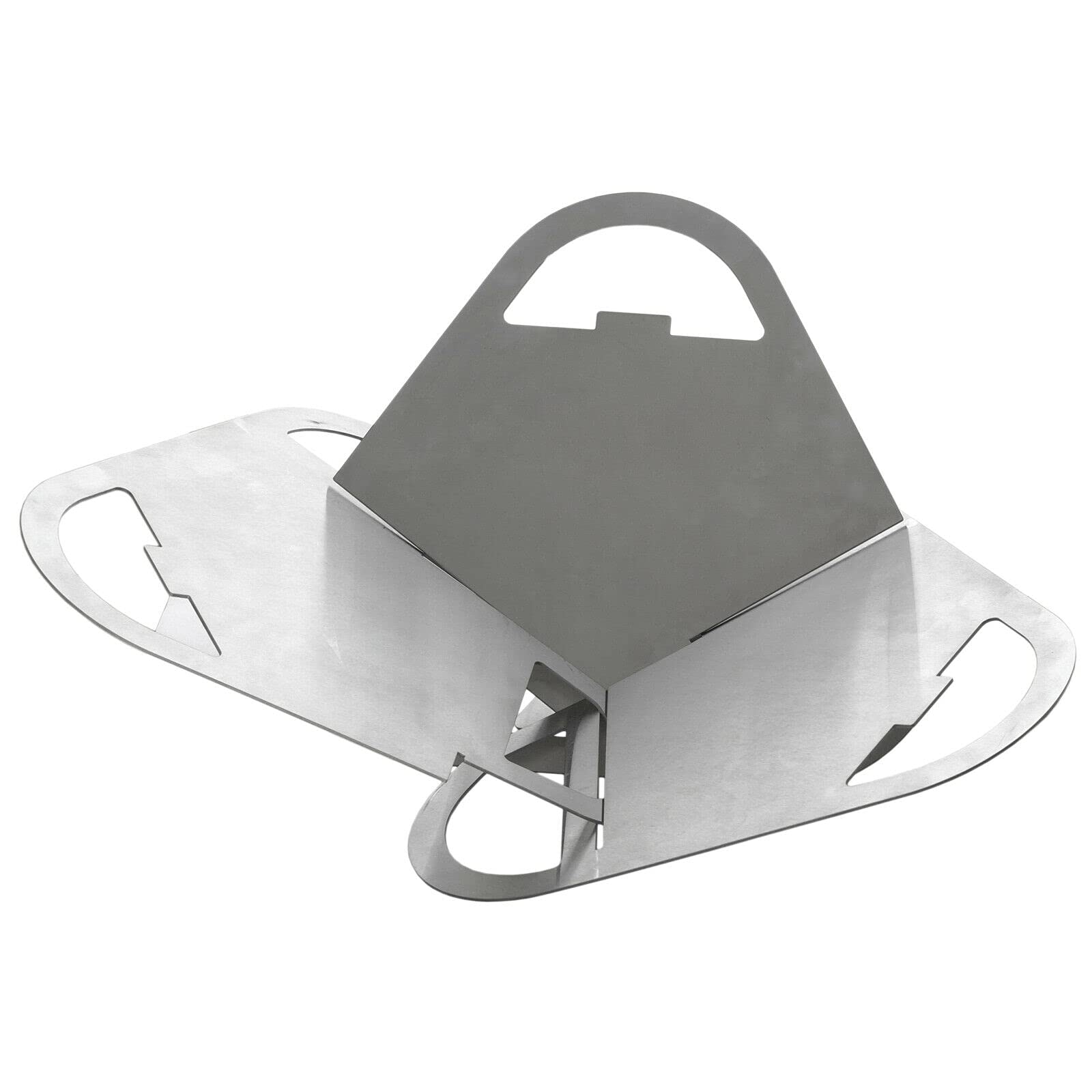 Feuerstelle 56 x 56 cm aus Edelstahl Mobile Feuerschale BBQ Lagerfeuer klappbar Gartenfeuer Feuerkorb Feuertonne für Terrasse und Garten Grill