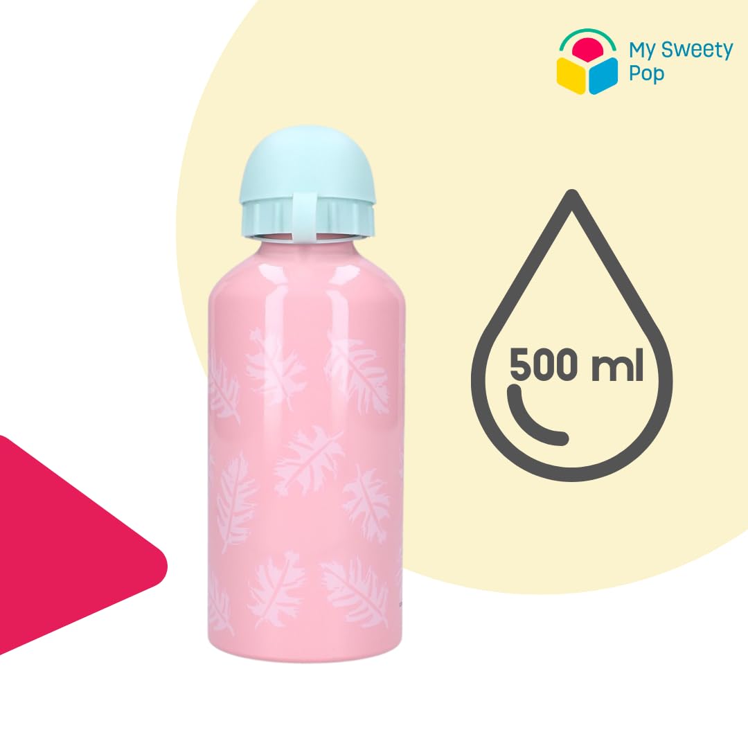 My sweety pop, Kids Water Bottle, Aluminium, Kids, Nursery, Kindergarten, School, Holiday, Meal, 19cm, 500ml, Hydration - Image 3