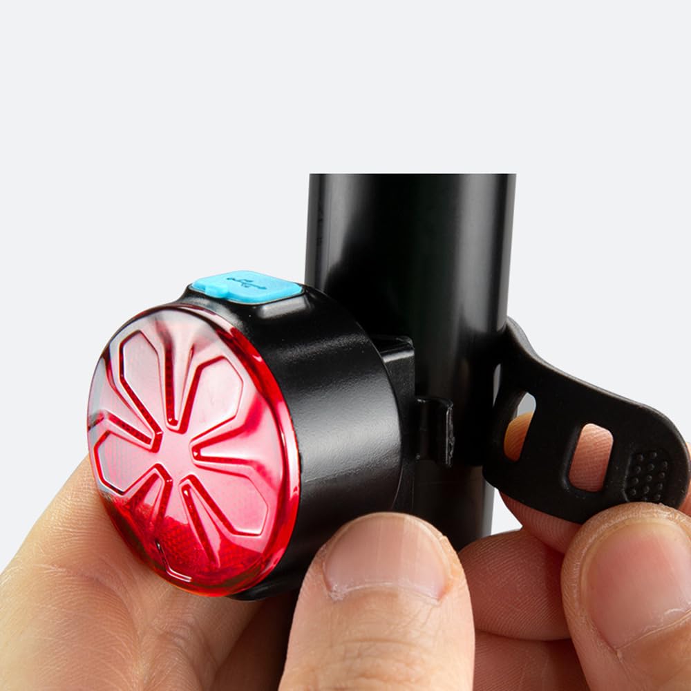 Luces traseras para Bicicleta, Luces para Ciclismo Nocturno, Luces para Bicicletas de montaña y Carretera, Accesorios de Carga para Bicicletas
