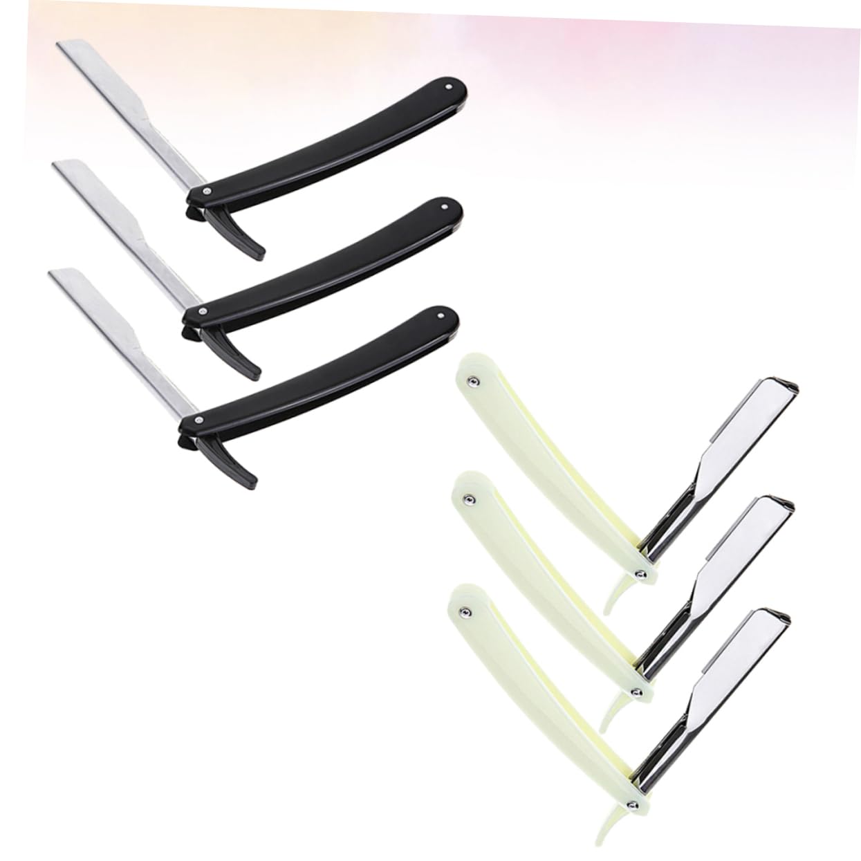 Ipetboom Beard Shaper Tool 6pcs Manual Beard Shaver Men Razor Vintage Razor Manual Shaver for Men